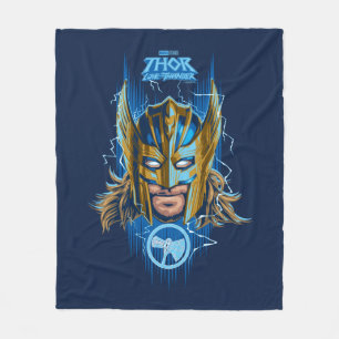 Golden Armor Thor Helmet Graphic Fleece Blanket