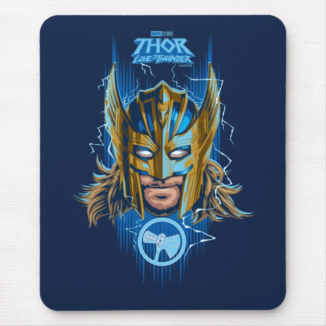 Golden Armor Thor Helmet Graphic Mouse Pad (Front)