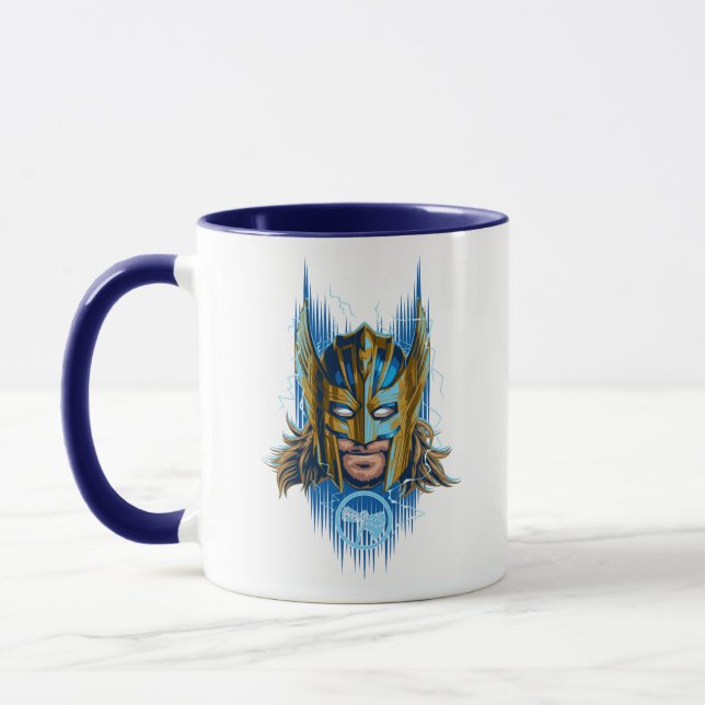 Golden Armor Thor Helmet Graphic Mug (Left)