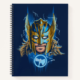 Golden Armor Thor Helmet Graphic Notebook