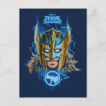 Golden Armor Thor Helmet Graphic Postcard