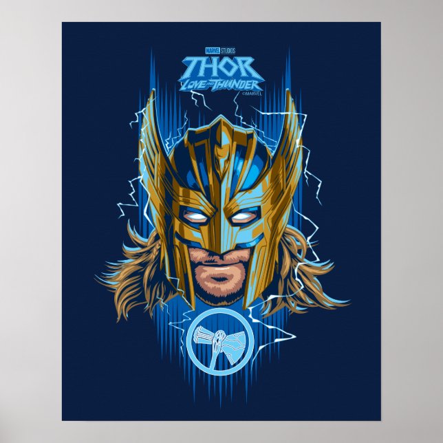 Golden Armor Thor Helmet Graphic Poster (Front)