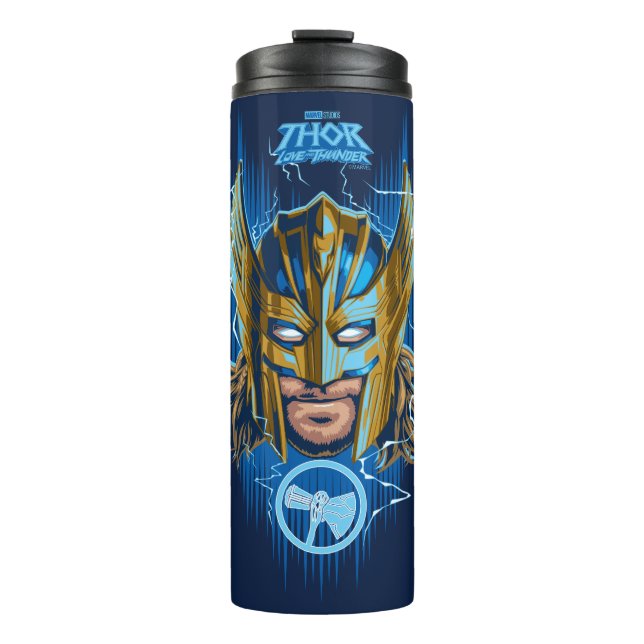 Golden Armor Thor Helmet Graphic Thermal Tumbler (Front)