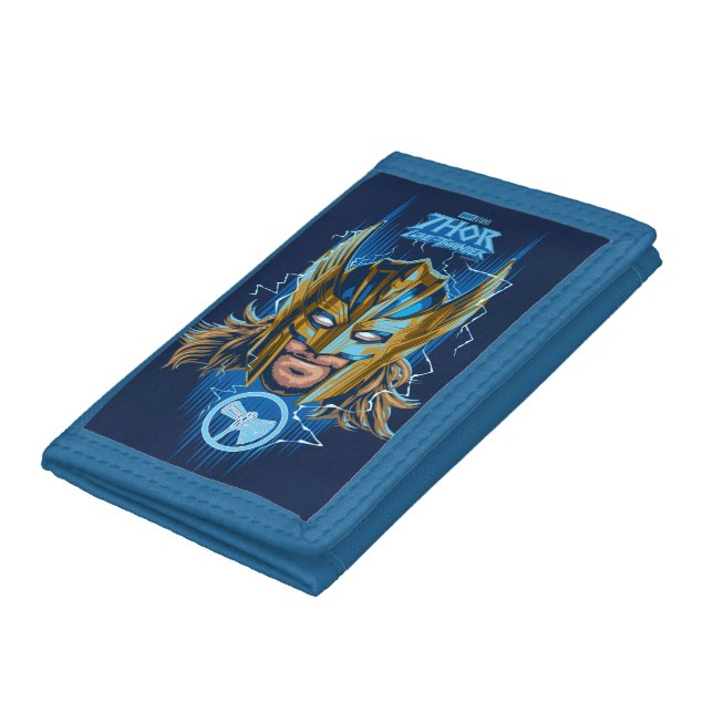 Golden Armor Thor Helmet Graphic Trifold Wallet (Bottom)