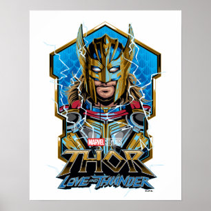 Golden Armor Thor Love and Thunder Graphic Poster