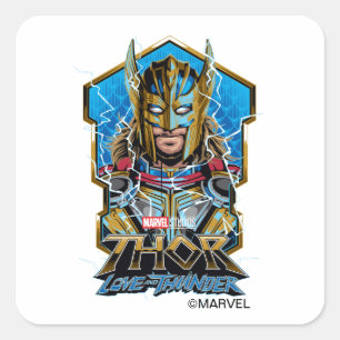Golden Armor Thor Love and Thunder Graphic Square Sticker