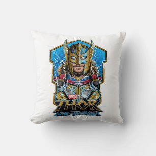 Golden Armor Thor Love and Thunder Graphic Throw Pillow