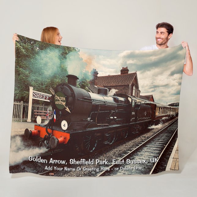 Golden Arrow Sheffield Park UK -  Add Name         Fleece Blanket (In Situ)