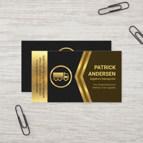 Golden Arrows Gold Semi Truck Business Card