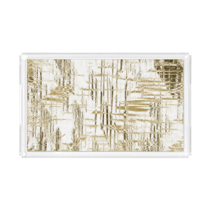 Golden Art Deco Acrylic Tray