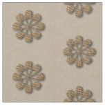 Golden Art Deco Flower Pattern Linen Fabric