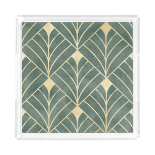 Golden Art Deco: Luxurious Seamless Style Acrylic Tray