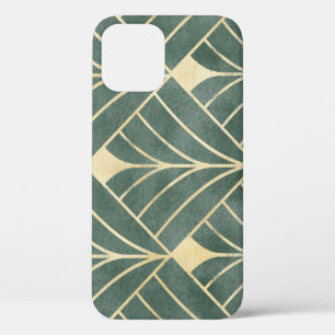Golden Art Deco: Luxurious Seamless Style iPhone 12 Case