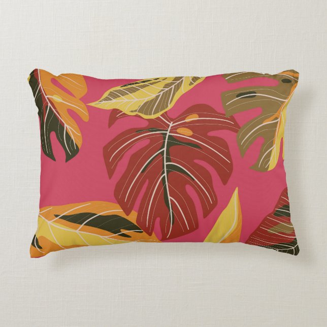 Golden Art Deco Nature Wallpaper Accent Pillow (Front)