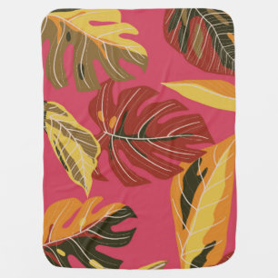 Golden Art Deco Nature Wallpaper Baby Blanket