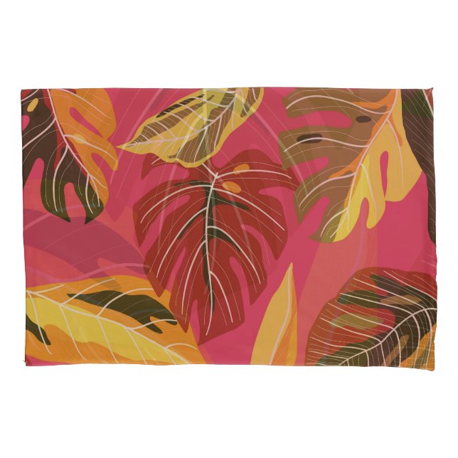 Golden Art Deco Nature Wallpaper Pillow Case (Front)