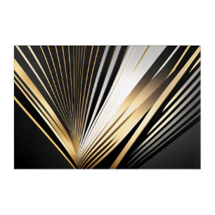 Golden Art Deco Radiance Acrylic Art