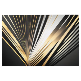 Golden Art Deco Radiance Metal Art