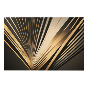 Golden Art Deco Radiance Wood Art