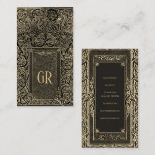 Golden Art Deco with your Monogram Business Card