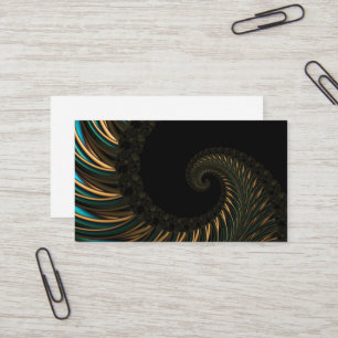 golden artistic Spiral Spin, modern fractal art Business Card
