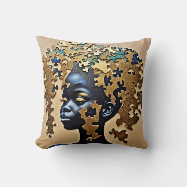 Golden Ascension Throw Pillow (Front)