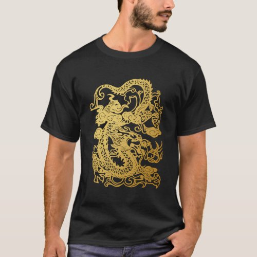 Golden Asian Chinese Japanese Korean Mythical Drag T_Shirt