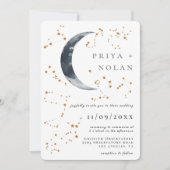 Golden Astrology Wedding Invitation (Front)