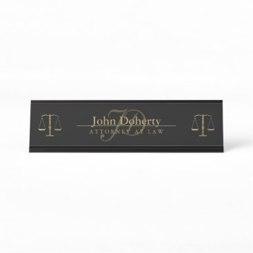 Golden ATTORNEY AT LAW | Initials Desk Name Plate Golden ATTORNEY AT LAW | Initials Desk Name Plate