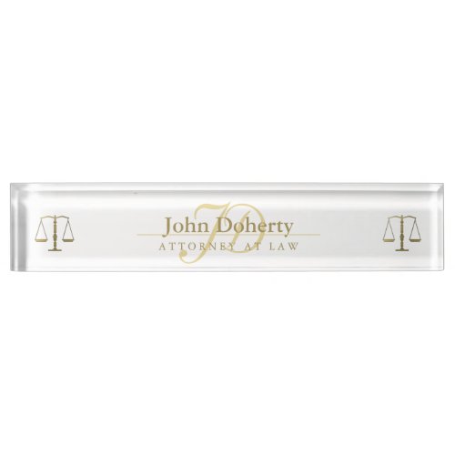 Golden ATTORNEY AT LAW  Initials Desk Name Plate