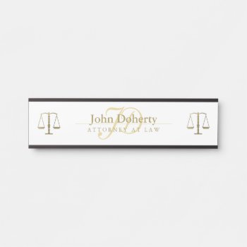 Golden Attorney At Law | Initials Door Sign by wierka at Zazzle