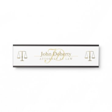 Golden ATTORNEY AT LAW | Initials Door Sign Golden ATTORNEY AT LAW | Initials Door Sign