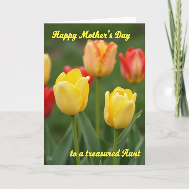 Golden Aunt Mothers Day Card (Front)
