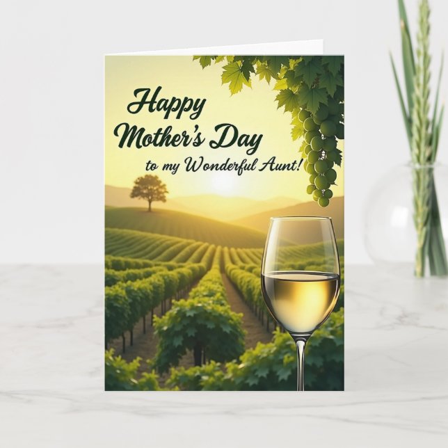Golden Aunt Mothers Day Scene Card (Front)