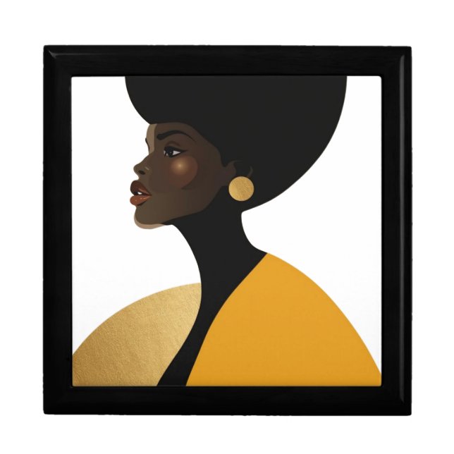 Golden Aura Afrocentric Wall Art | Minimalist Blac Gift Box (Front)