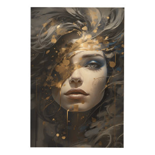 Golden Aura Wood Wall Art