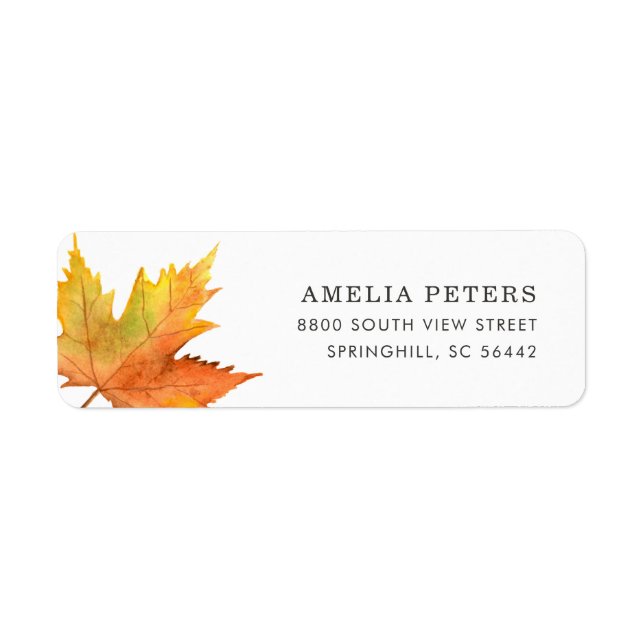 Golden Autumn Address Label (Front)