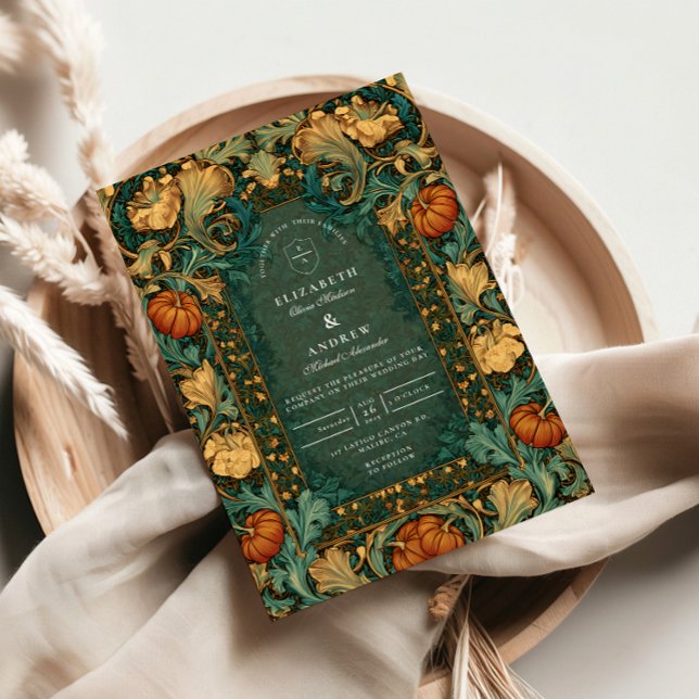 Golden Autumn Botanical Wedding Invitation (Creator Uploaded)