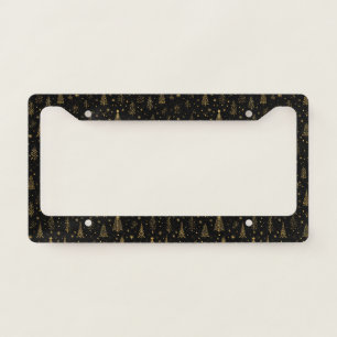 Golden Autumn Christmas Botanical Pattern (2) License Plate Frame