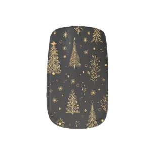 Golden Autumn Christmas Botanical Pattern (2) Minx Nail Art