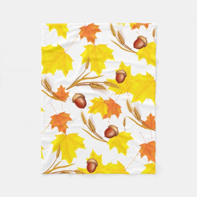 Golden Autumn Fleece Blanket (Front)