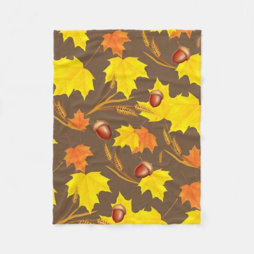 Golden Autumn Fleece Blanket