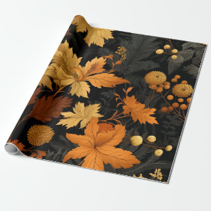 Golden Autumn Foliage Wrapping Paper