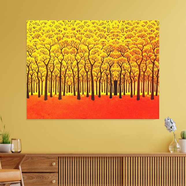 Golden Autumn Forest Canvas Print (Insitu(LivingRoom))
