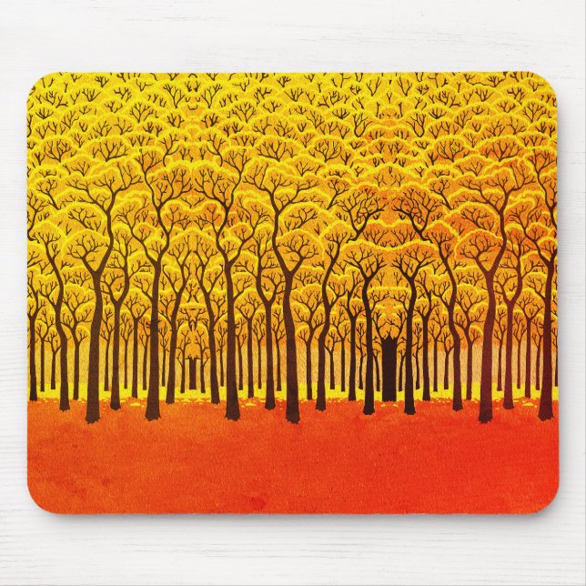 Golden Autumn Forest Mouse Pad (Front)