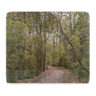 Golden Autumn Forest Path Cutting Board