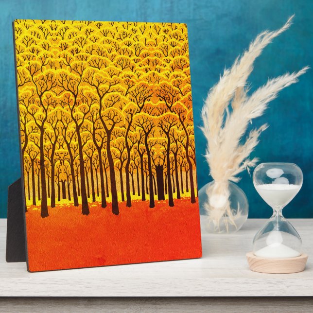 Golden Autumn Forest Plaque (Side)