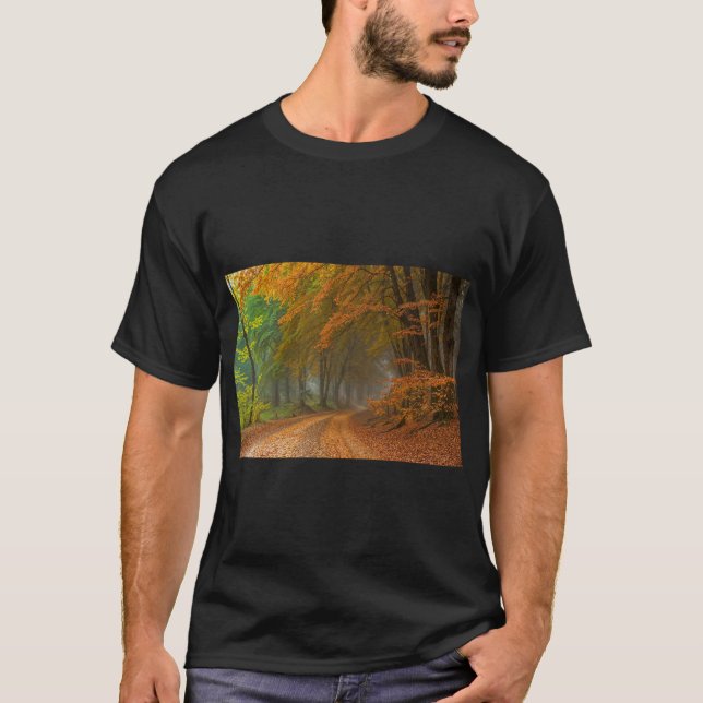 Golden Autumn Forest Scene Tee (Front)