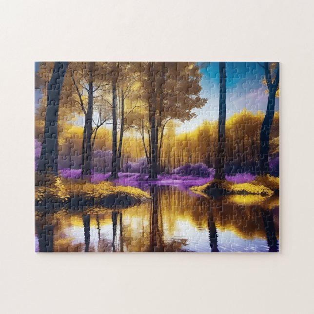  Golden Autumn Forest Tranquility Jigsaw Puzzle (Horizontal)