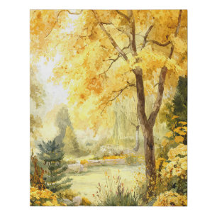 Golden Autumn Garden Dreamscape Faux Canvas Print